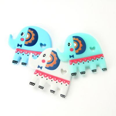 Младенец Teether BPA силикона качества еды слона освобождает с подгоняет логотип