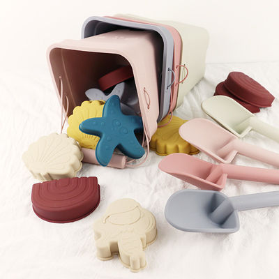 Оптовая продажа Силиконовый детский игрушечный ведро набор пляжной игрушки