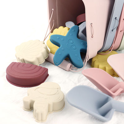 Оптовая продажа Силиконовый детский игрушечный ведро набор пляжной игрушки