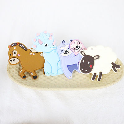 Красочным силикон персонализированный младенцем Teether с формой Dino лошади овец