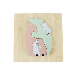Зигзаг игрушек детей формы медведя деревянный для учить Montessori