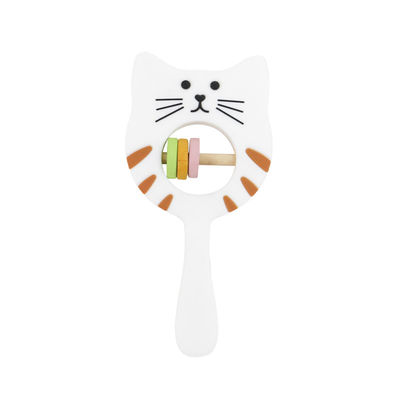 Киска формирует трещотку Teether силикона качества еды для малыша младенца