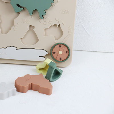 Головоломка младенца карты мира силикона персонализированная для малышей Montessori воспитательного