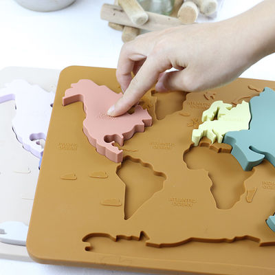 Головоломка младенца карты мира силикона персонализированная для малышей Montessori воспитательного