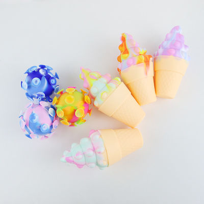 красочное мороженое Teether силикона 3D для психологии сброса стресса младенца