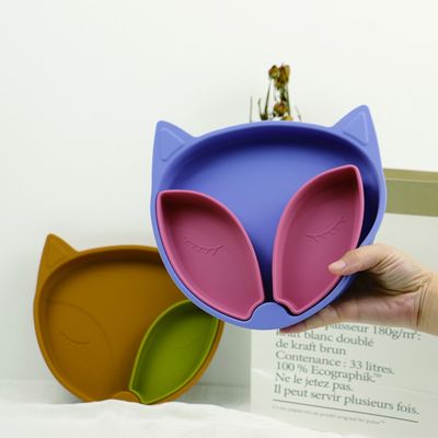 Набор Dinnerware силикона плиты всасывания силикона младенца Eco дружелюбный для питаться малыша