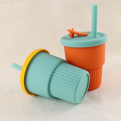 Кофейная чашка 350ml силикона лагеря перемещения складная с крышкой соломы