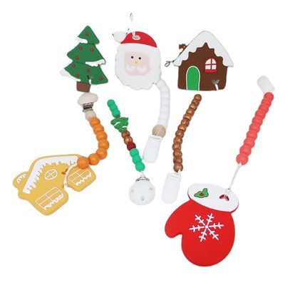 Рождественская елка Teether силикона DIY, безопасные мягкие резиновые шарики для прорезывания зубов