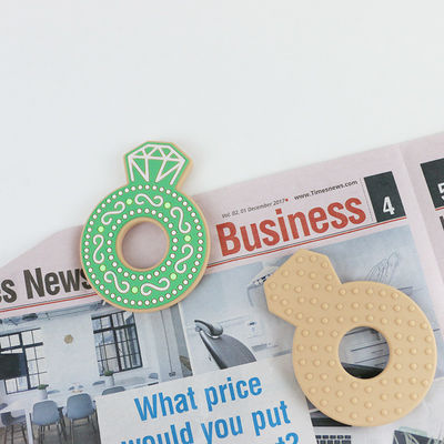 Младенец Teether силикона диаманта мультфильма, не токсические кольца прорезывания зубов силикона