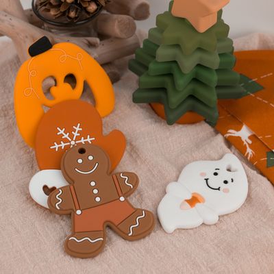 Красочный изготовленный на заказ силикон Teether, человек пряника Teether Eco дружелюбный для младенца