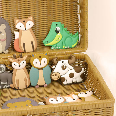 Подгонянный младенец Teether силикона логотипа Chewable с формой сыча Fox коровы
