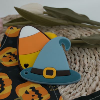 Красочный силикон Teether хеллоуина с формой мозоли конфеты шляпы ведьм