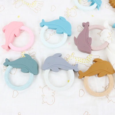 Игрушка Teether младенца силикона мультфильма с формой енота единорога пингвина