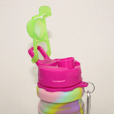 Бутылка с водой силикона BPA свободная складная для емкости на открытом воздухе спорта 500ml