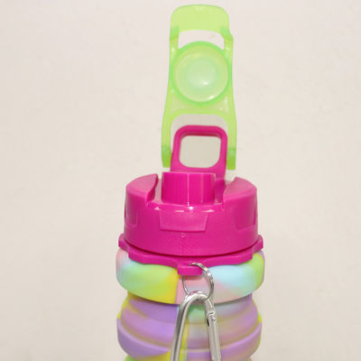 Бутылка с водой силикона BPA свободная складная для емкости на открытом воздухе спорта 500ml