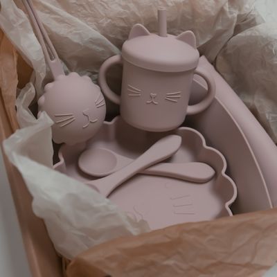 Оптовый младенец Geschirr привел отучать продукт набора Tableware младенца силикона плиты шара ложки шара ложки Bib силикона питаясь