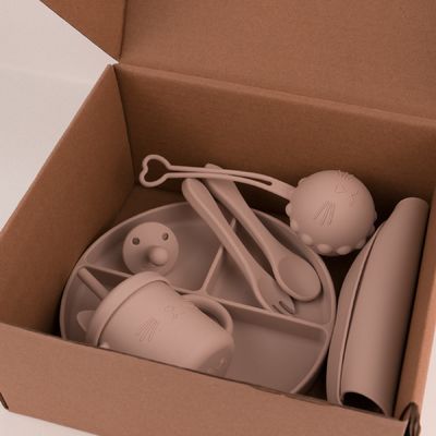 Оптовый младенец Geschirr привел отучать продукт набора Tableware младенца силикона плиты шара ложки шара ложки Bib силикона питаясь