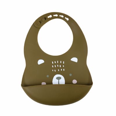 Bib младенца силикона BPA свободный мягкий водостойкий с печатью животной картины