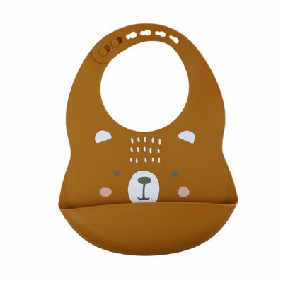 Bib младенца силикона BPA свободный мягкий водостойкий с печатью животной картины