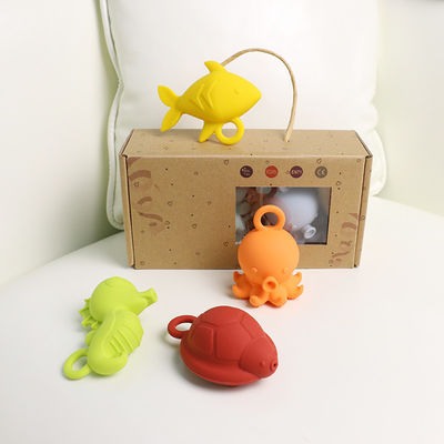 Детские плавающие силиконовые игрушки для ванны, не содержащие BPA, пищевой силикон