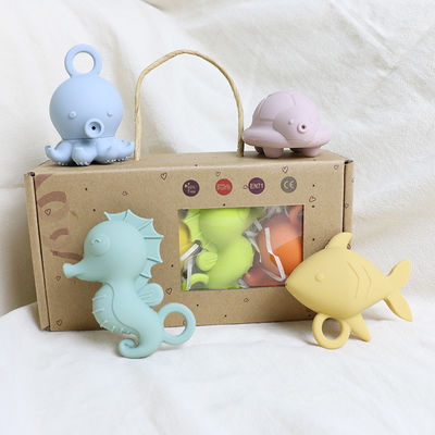 Детские плавающие силиконовые игрушки для ванны, не содержащие BPA, пищевой силикон