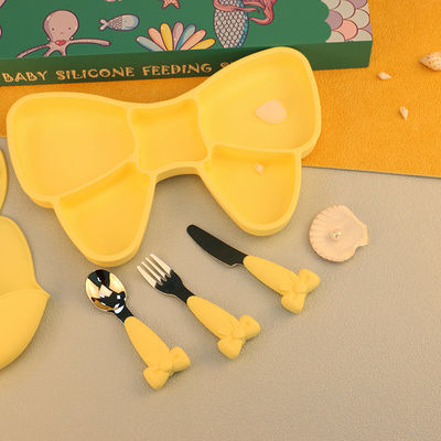 Tableware силикона подарочной коробки присутствующий установил для качества еды девушек детей дружественного к Эко прочного