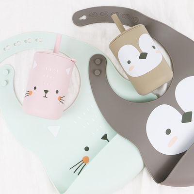OEM Baby Feeding Bib - One Piece In A Polybag для младенцев и младенцев, кормящих силиконовую коробку