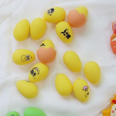 Силиконовые зубчатые шарики Мягкие безопасные прочные Пасхальные силиконовые яйца шарики с отверстием для изготовления ручки