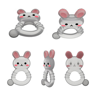 2025 Factory Bunny Cute Design Прозрачное сенсорное мороженое замораживаемое силиконовое детское водное зубное полотенце