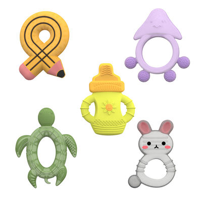 2025 Factory Bunny Cute Design Прозрачное сенсорное мороженое замораживаемое силиконовое детское водное зубное полотенце