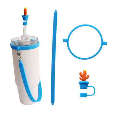 30oz 40oz Tumbler с ручкой Анти-скарабка Силиконовый рукав чашки и Анти-скользнуть бутылки с водой Ручка ремень