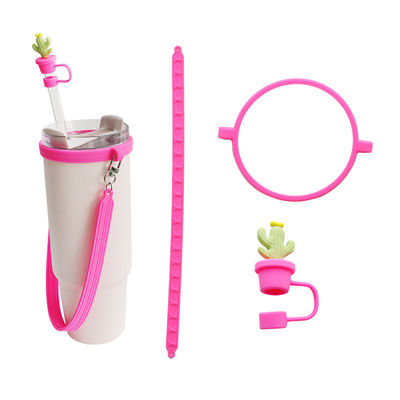 30oz 40oz Tumbler с ручкой Анти-скарабка Силиконовый рукав чашки и Анти-скользнуть бутылки с водой Ручка ремень
